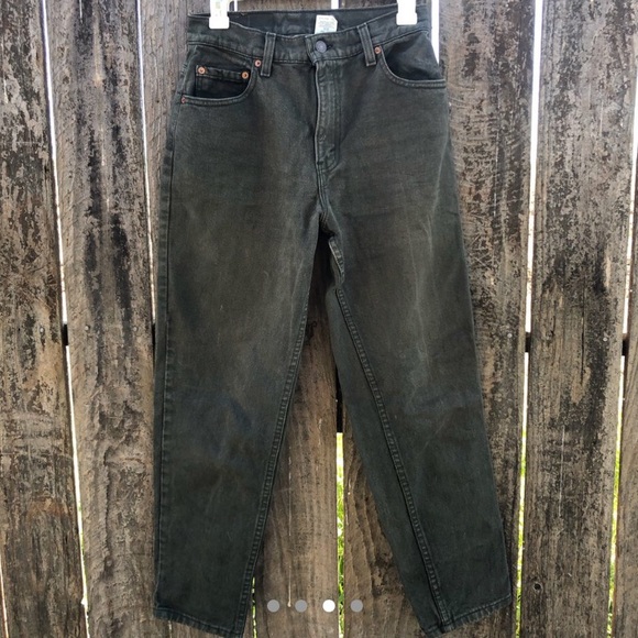 High Waist Vintage Olive Green Levi’s - Picture 2 of 4